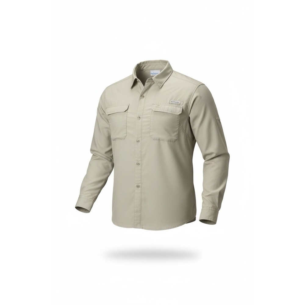 COLUMBIA PFG Fishing Shirt Mens 3X Long Sleeve Gray‎ Button Up 26x29